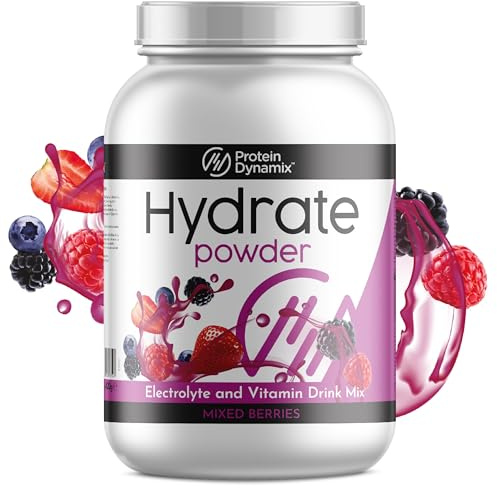 Protein Dynamix Hydration Powder • Electrolyte Mix • Mixed Berry | Protein Dynamix Hydration Powder • Electrolyte Mix • Hydration Support • Refreshing Berry Flavour • Daily Performance