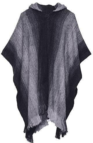 Gamboa Alpaka Wolle Poncho Herren Decke Ponchos Kapuze Cape Pancho Männer Mexikanischer Wollponcho Winter Cowboy Hippie Jacke