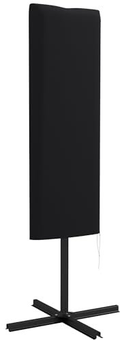 Outsunny Housse de Protection imperméable pour Parasol Droit avec Fermeture éclair et Cordon de Serrage Polyester Oxford Noir