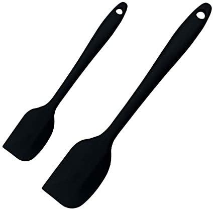 Silicone Spatulas, 2 Pack Heat Resistant, Non-Stick Kitchen Utensils with Steel Core, Small & Large Sizes