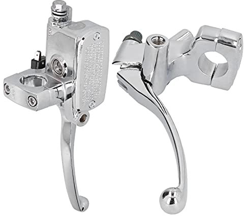 Akozon 2 Stück Motorrad Kupplung Bremshebel, Kupplungshebel-Hauptbremszylinder, 1 Zoll Motorrad Vorne Hauptbremszylinder Universal Hydraulische Bremse Hauptbremszylinder Motorrad Bremshebel