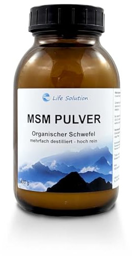 Life Solution – MSM Pulver 400 g - 99,9% rein - 4-fach destilliert - organischer Schwefel - Methylsulfonylmethan