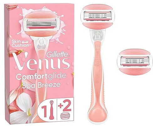Gillette Venus ComfortGlide Spa Breeze Rasoio Donna Con 2 Lamette Di Ricambio, Manico Ergonomico E Supporto Per Doccia