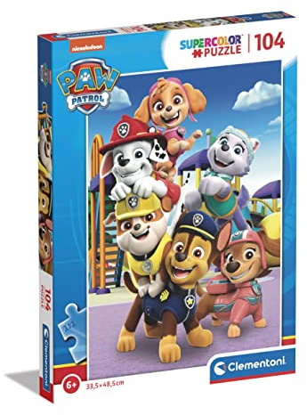 Puzzle Pat'Patrouille Supercolor 104 Pièces - Format 48,5x33,5 cm - 6-8 Ans
