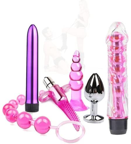 Silikon Massage Kit Rollspel Party Plùg Toy Fitness Träningsväska 6-delat kombinationssats.