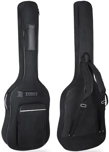 LETSROCK Bass Guitar Case, Bass Guitar Gig Bag 0.35 Inch Waterproof Thick Padding Backpack Soft Electric Bass Guitar Bag Dual Adjustable Shoulder Strap Pocket & Back Hanger Loop Black