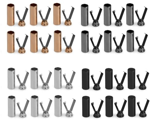 Wisebom 12 par färger snörändar metall, skosnören spetsar, aluminium, snörstopp, snören, ände, metall, aglet för gör-det-själv, repe laces metallhattar för skosnören tillbehör design, , Dorado,