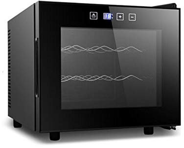 UsmAsk Refroidisseur de réfrigérateur, Mini réfrigérateur à vin Compact indépendant du Refroidisseur de vin de comptoir avec Verre à Commande numérique d'une capacité de 12/16/20 Bouteilles