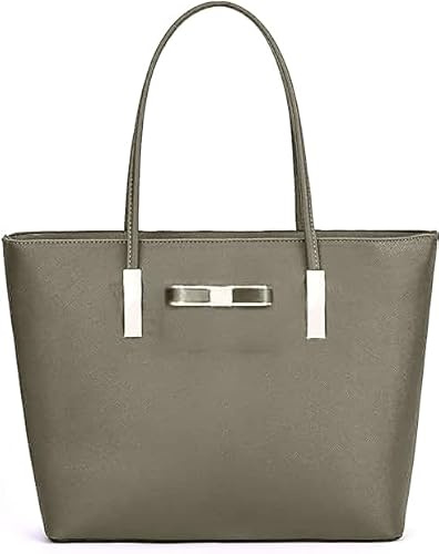 kukubird Women's Top-Handle Black Large Tote Bag Handbag Simple Shoulder Bag with Zipper for School Work Leisure-Cargo