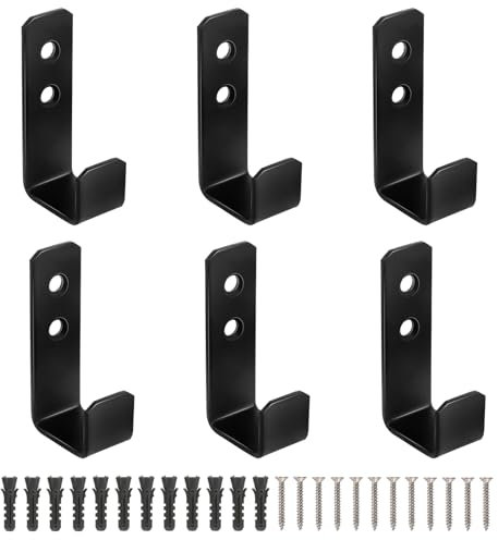 AOROPS 6 ganci J per carichi pesanti, colore nero, per oggetti ingombranti
