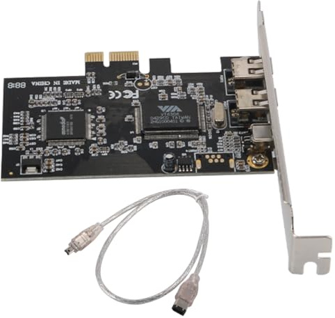 Gorise 2,5 Gbps PCI-E PCI Express FireWire 1394a IEEE 1394 Controller Card med FireWire-kabel, 800 Mbps Desktop HD Image Capture Card för video, ljudöverföring