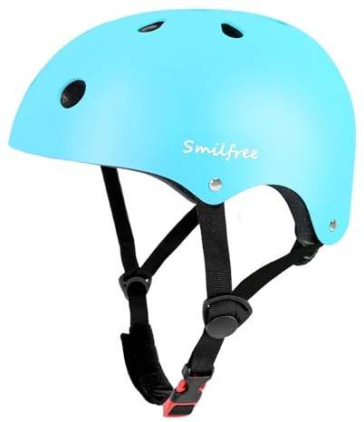 Smilfree Fahrradhelm Kinder Jungen Skaterhelm: Leicht Fahrradhelm Kinder Mädchen Ab 3 Jahren - Skaterhelm Kinder Kinderhelm für Fahrrad Skateboard Scooter BMX Kind & Erwachsene (Blau, M)