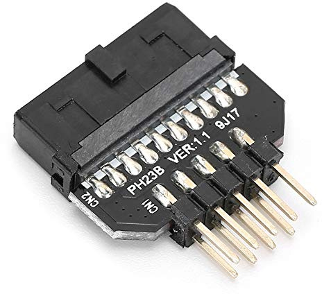 CHICIRIS Placa base USB 3.0 de 19 pines a USB 2.0 de 9 pines, conector de placa frontal de plástico para fácil instalación de la carcasa para entusiastas de la PC (modelo H23B)