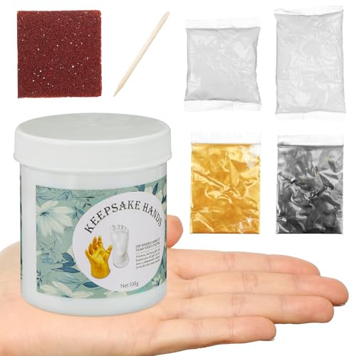 ERINGOGO Kit de Moldeo a Mano para Ñiño 3D Yeso para Manos y Pies Color Tamaño Estándar Kit Infantil para Recuerdos de Recién Nacido en Shower y Cumpleaños