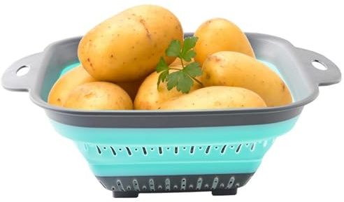 Colino pieghevole – Colino da cucina pieghevole, cesto di cottura versatile, strumento alimentare | Setaccio portatile di Duraable per la pulizia di pasta, frutta, patate e patate
