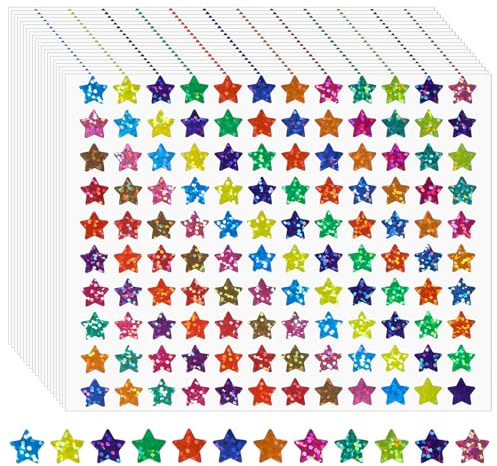 2 400 stycken holografiska stjärnklistermärken glitter stjärnor klistermärken 1 cm stjärnor belöningsklistermärken färgglada laser glitter klistermärken regnbåge glitterklistermärken för gör-det-själv