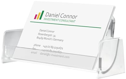 SIGEL VA120 Soporte para tarjetas de visita / Tarjetero, plástico duro, para hasta 50 tarjetas