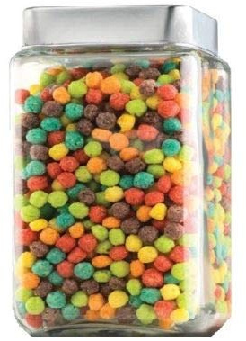 Anchor Hocking 1.5 Litre. Stackable Glass Jar with Brushed Aluminum Lid by Chabrias Ltd