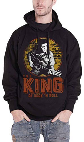 Elvis Presley Herren RD-37-ELV001-H16-10 Kapuzenpulli, Nero, L