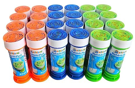 alldoro 63073 Seifenblasen 24er Set, mit Labyrinth-Spiel & Pustestäbchen, Gastgeschenk oder Mitgebsel für Kindergeburtstag, Party & Hochzeit