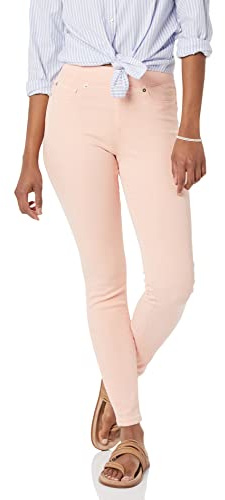 Amazon Essentials Women's Mid-Rise Stretch Pull-On Jegging - Discontinued Colours, Coral Pink, 22