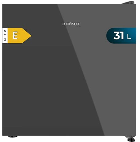 Cecotec Mini Frigo Bolero CoolMarket TT 31 Dual Grey Glass E.Mini Réfrigérateur Capacité 31L, transformable en réfrigérateur/congélateur, contrôle mécanique, classe E, plateau amovible.