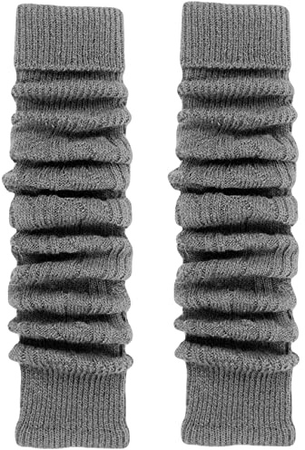 TODO Warm Wool Women's Leg Warmers - Soft, under Knee Long, Flexible keep Heat in Winter (Grey)