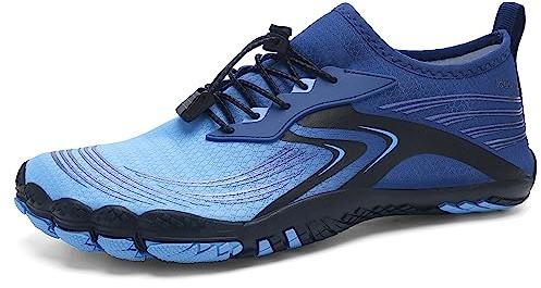 Barefoot Shoes Mens Women Water Shoes Trail Running Beach Water Trainers for Gym Swim Snorkeling Surfing(Gradient Blue, 7UK)