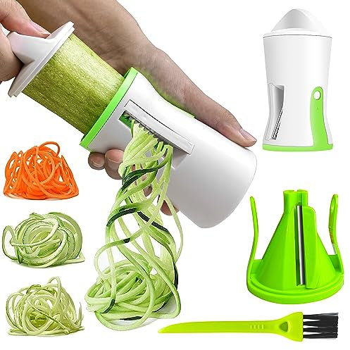 Spiralschneider Gemüse 2 in 1 - Für Gemüsespaghetti, Karotte, Gurke, Zucchini, Gemüsenudeln - Handgerät
