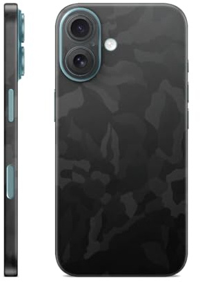 TF Skins Skins Compatible avec iPhone 16, Film de Protection à 360° Couverture Complète, Super Fin et Durable Folien Coque/Coque de Protection (Shadow Black)