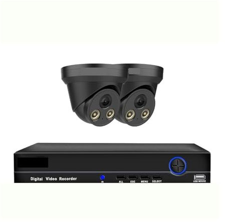 DVR övervakningskit, 4K POE kupol kamera videoövervakningssystem kit utomhus vattentät IP säkerhetskamera system set färg mörkerseende 8CH NVR kit (ingen, 10 CH NVR 2 st kamera)