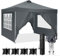 Bonnlo Pop-up Pavillon, Faltpavillon 3x3m, Höhenverstellbar, Wasserdicht Partyzelt mit 4 Seitenteilen, Gartenpavillon für Outdoor Hochzeit Garten Camping Party, Grau (Grau mit Sandsäcken)