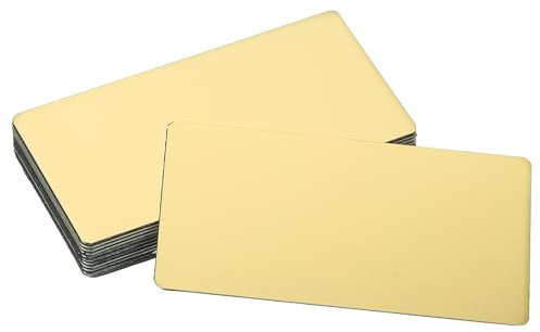 sourcing map Lot de 12 plaques nominatives vierges en aluminium anodisé, 7,9 x 4,3 cm, gravées au laser, pour panneaux, loisirs créatifs, doré