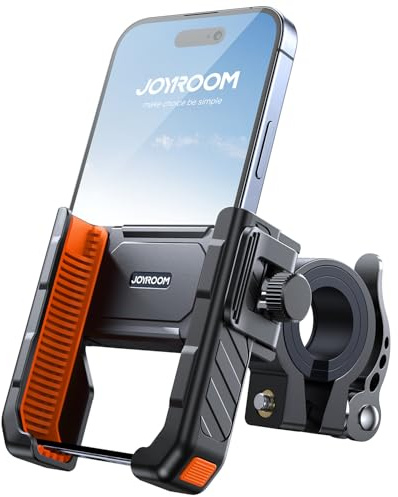 JOYROOM Soporte Movil Bicicleta, Soporte Movil Moto【Antideslizante Antivibración】Soporte Teléfono Motocicleta 【1S Desmontaje】Universal Porta Manillar para iPhone 17/16, Samsung S26 4.7-7 Smartphone