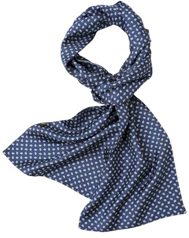 Prettystern Sciarpa da Uomo 100% Seta Doppio Strato 170cm lunga elegante de classica per business festivo BF08 blu