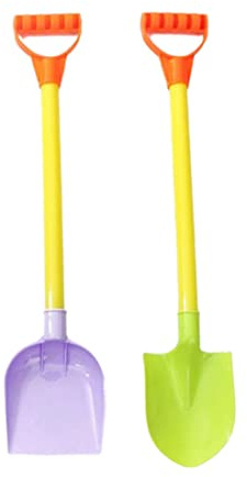 beach diggers, Plastic Sand Shovel Beach Long Handle Spade Snow Gardening Tools for Children 2PCS Random Color