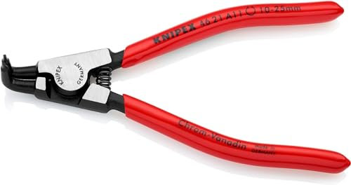 Knipex Pinza per Anelli di Sicurezza per Anelli di Sicurezza Esterni Su Alberi Bonderizzata Nera, Rivestiti in Resina Sintetica 125 Mm (Confezione Self-Service/Blister) 46 21 A11 Sb