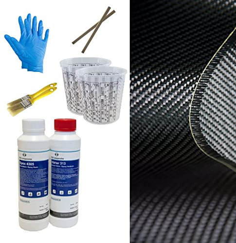 DD Composite Carbon Komplett-Set 1,0m² Köper Epoxidharz transparent Carbongewebe Top Qualität einzigartige Optik individuelles Design echte Kohlefaser