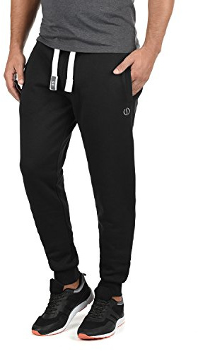 !Solid SDBenn Herren Sweatpants Jogginghose Sporthose mit Fleece-Innenseite Kordelzug Label-Details Baumwollmischung Regular fit, Größe:M, Farbe:Black (9000)