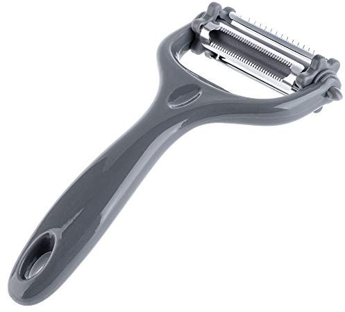 KADAX Éplucheur en Plastique, 3 en 1, Éplucheur universel avec 3 Lames en Acier Inoxydable, Econome pour Fruits et Légumes, Éplucheur multifonction avec Poignée ergonomique