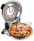 Wiltec Mini four à pizza avec plaque en pierre céramique – 360 x 360 x 180 mm – 400 °C max. – avec Plaque en pierre céramique Ø 32 mm, Fenêtre de visualisation, 2 Éléments chauffants et Minuterie