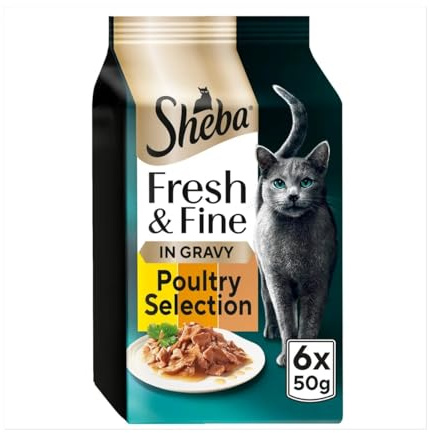 Sheba Fresh & Fine Pouches Chicken & Turkey in Gravy