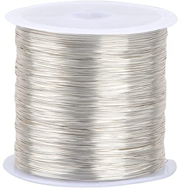 smatime 100m x 0,3mm Kupfer Schmuckdraht Schmuck Faden für Basteln Kupferdrahtrolle Handwerk Schmuck Draht Basteldraht für Schmuckherstellung DIY Armbänder Halsketten Ohrring Handwerk (Silber)