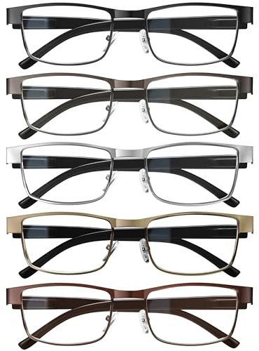 BLS 2.5 Businessman Rectangular Reading Glasses - Professional Durable Readers - Blue-Light Blocking Lenses