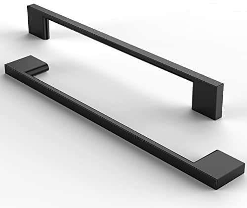 FURNIWARE 5 stycken möbelhandtag, möbelhandtag i borstat rostfritt stål, kökshandtag, lådmöbelhandtag, kök, hålavstånd 192 mm (mattsvart)