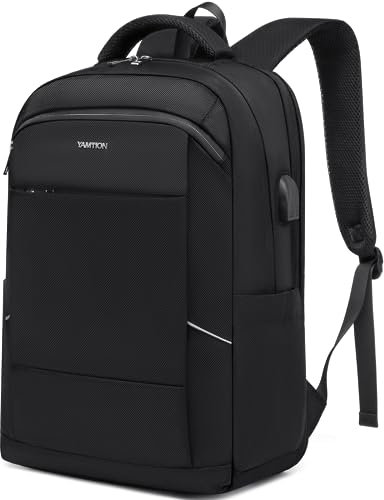 Reseryggsäck för män med 17,3 tums laptopfack, pojkar skolryggsäck bokväska för högskolestudent uni work business, TSA-vänlig, gåvor, svart