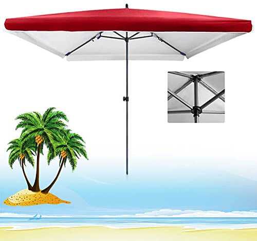 CLoxks Parasol,Parasol de table de patio carré de 6,5 pieds/2 m, parasol de jardin, parasol de marché extérieur, auvent étanche/4 - Hauteur réglable, sans base