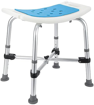 Cecaylie Duschhocker für Senioren,Duschstuhl Belastbarkeit 180kg,mit Doppelt Verstärktem Querbalken und rutschfeste Matte,Badewannensitz für Senioren,Höhenverstellbar Robuster Duschhocker