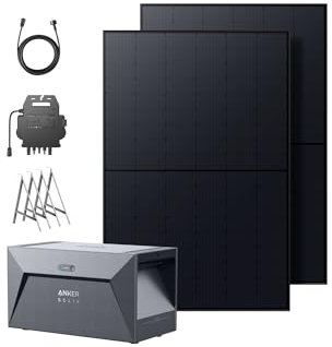 Anker SOLIX RS40B Balkonkraftwerk mit Speicher, Solarbank E1600 und 820 Wp Photovoltaik-Solarpanel, OTA-Update auf 800 W Mikro-Wechselrichter, 1600 Wh mit WLAN und Halterung