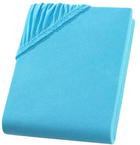 Visaggio Kinder Spannbettlaken 100% Baumwolle Jersey Spannbetttuch Bettlaken Betttuch Farben Größen wählbar 60x120 cm - 70x140 cm